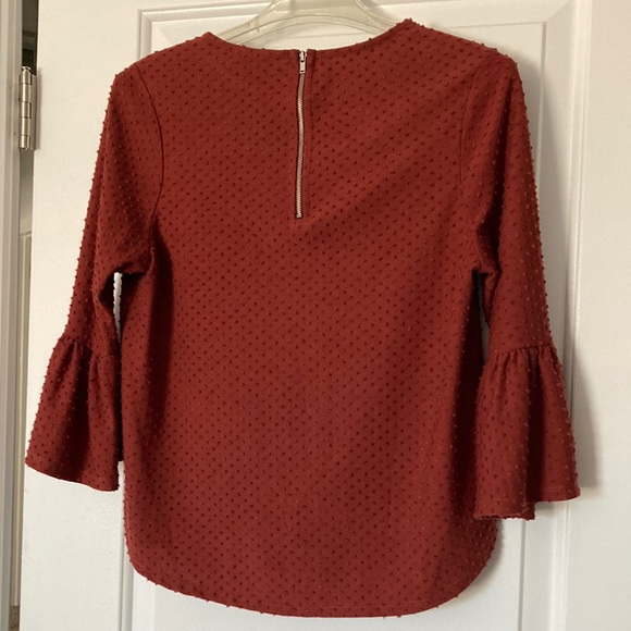W5 | Bell sleeved blouse rust orange brown small - Picture 2 of 9
